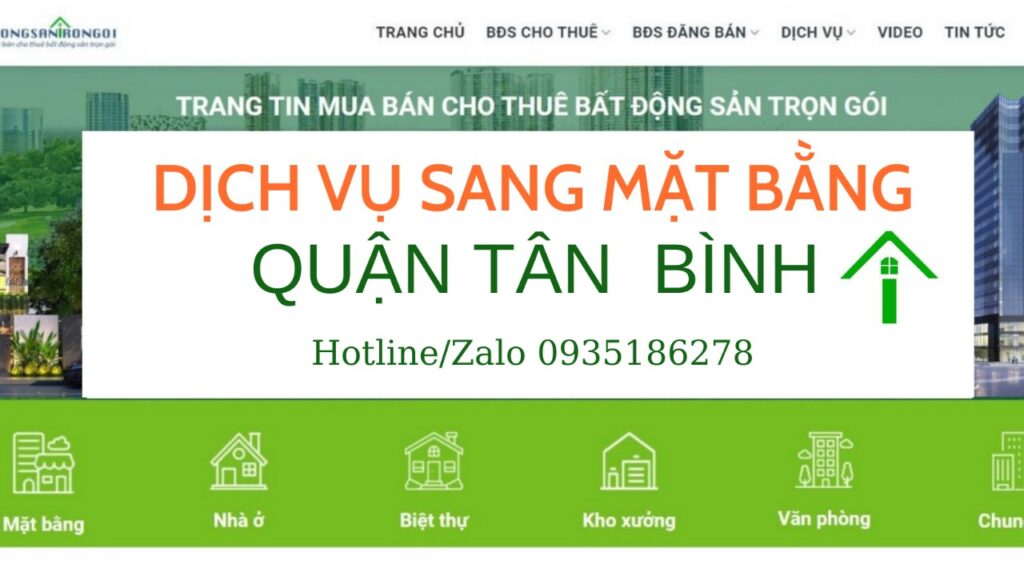 cần dịch vụ môi giới mặt bằng quận Tân Bình