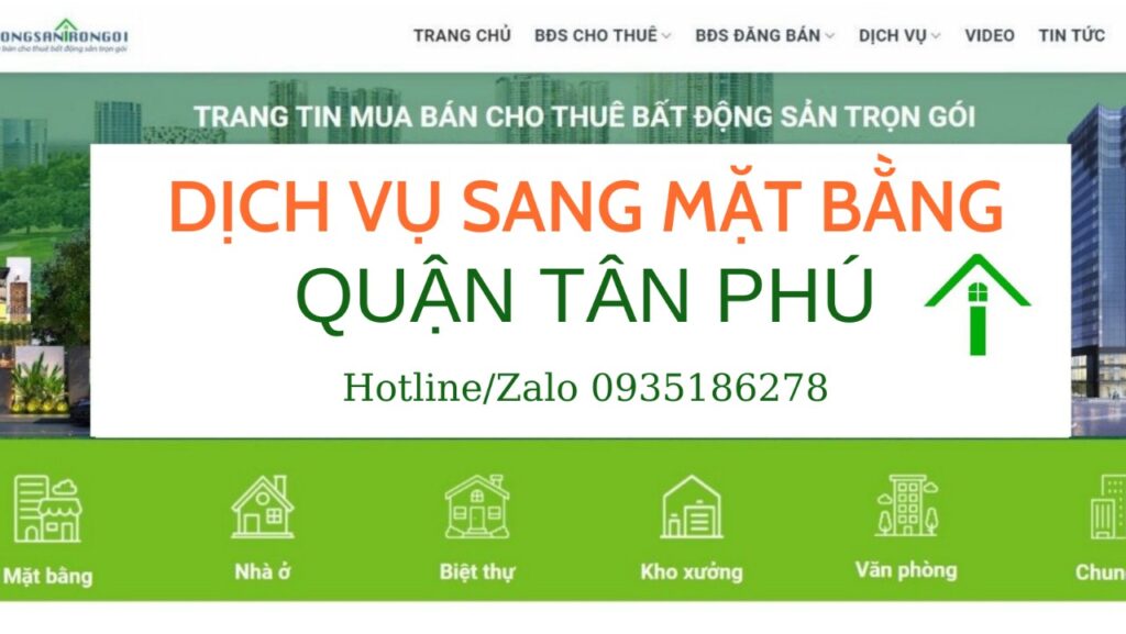 cần dịch vụ sang mặt bằng quận Tân Phú